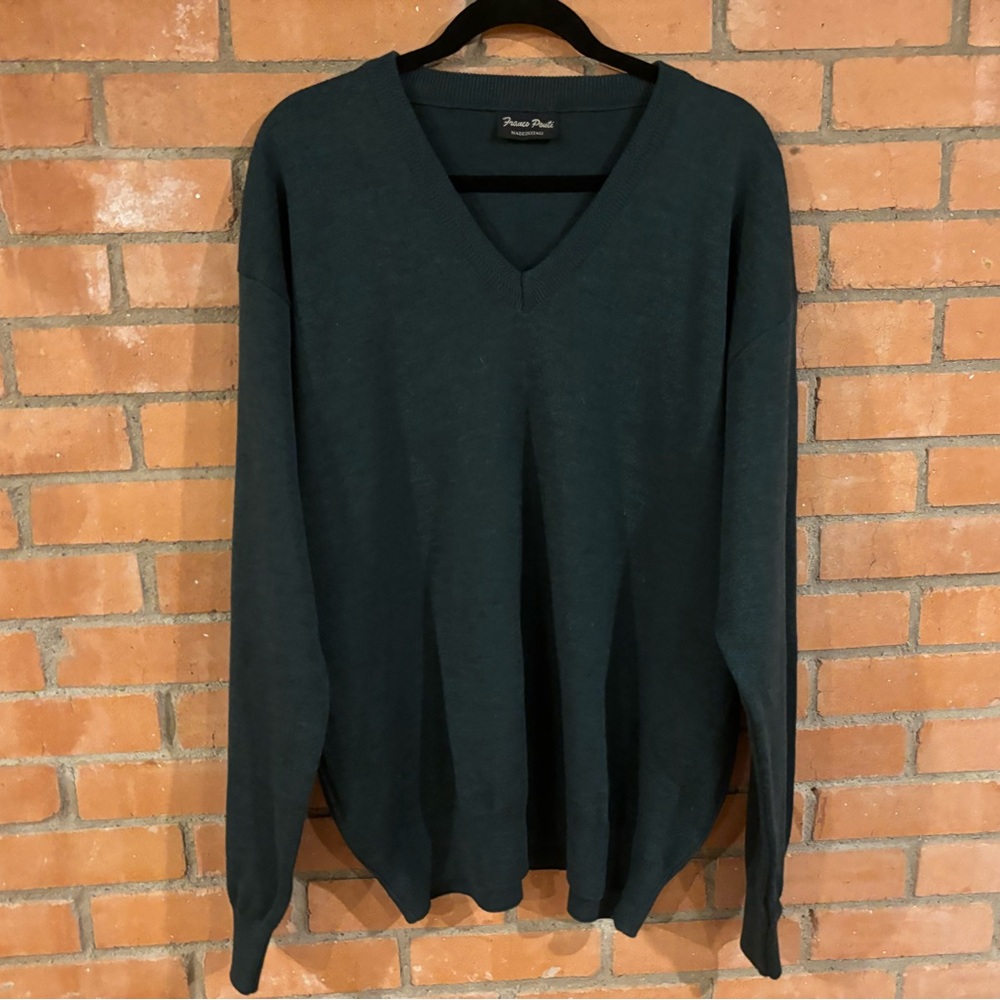 Franco Pouti ITALIAN cotton/wool blend v-neck sweater